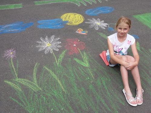 Výtvarka na chodníku - 3. třída