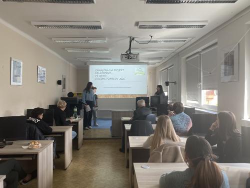 Obhajoba projektu v soutěži Chceme pomáhat v Nadaci Jana Pivečky 